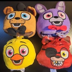 Funko Five Nights FNaF Reversible Heads Bonnie Chica Freddy Foxy Plush Lot of 4